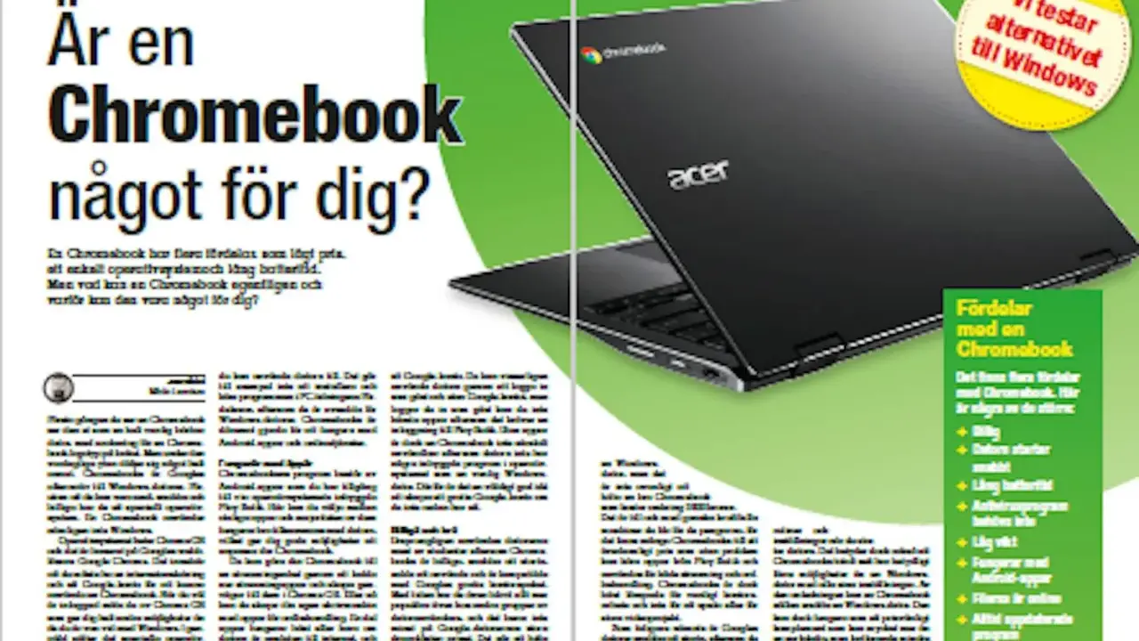 En Chromebook som ett alternativ till Windows. Lär dig mer om dess fördelar och om operativsystemet.