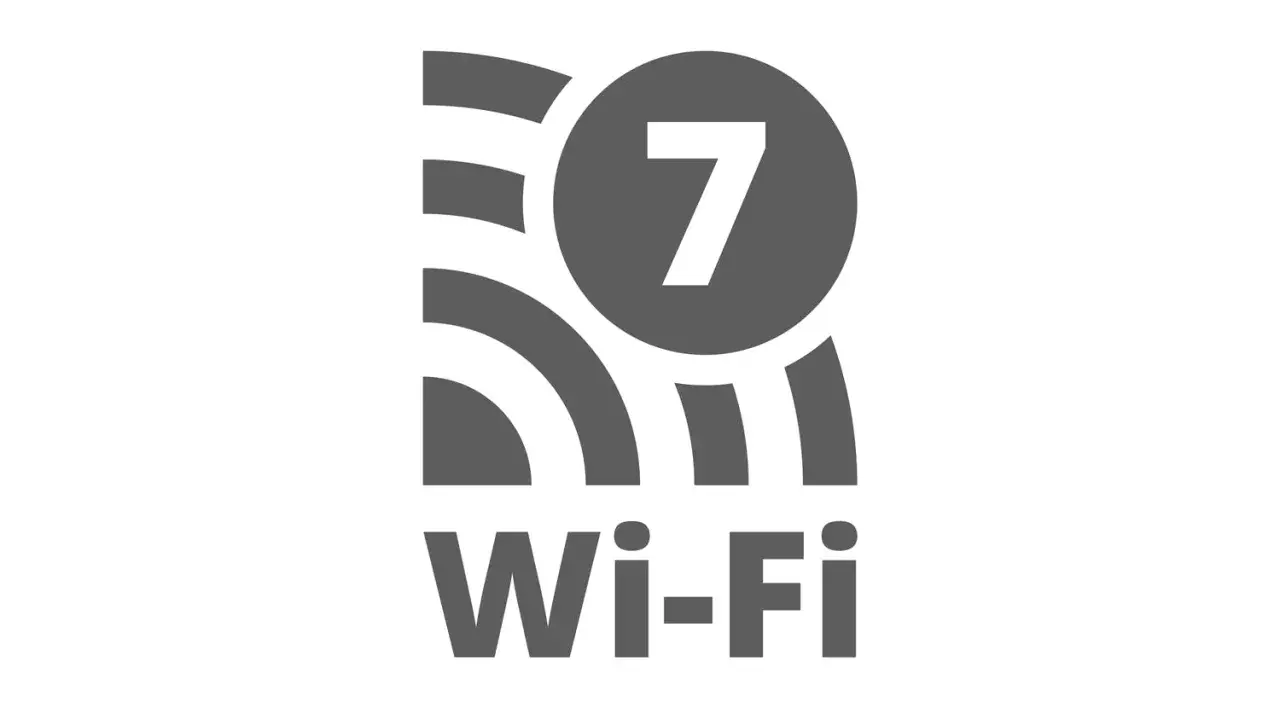 Grå ikon med Wi-Fi-symbol och siffran 7 i en cirkel. Snart är wifi 7 här!