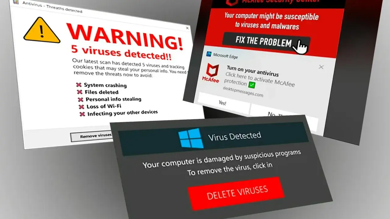Varning! 5 virus upptäckta. Kontrollera din telefon nu för att undvika systemkrasch, filförlust och identitetsstöld.