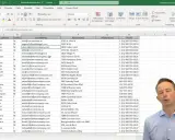 Excel-ark med kontaktuppgifter. Hjälper dig att hitta dubbletter och organisera data.