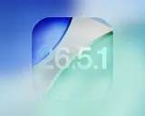 Abstrakt bakgrund med siffrorna 26.5.1, som representerar den senaste uppdateringen iPhone.