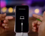 iPhone i återställningsläge, redo att starta om telefonen.