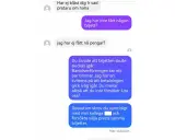 Konversation på Marketplace där en person anklagar den andra för att försöka lura dem på biljetter och pengar.