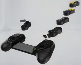 Exploderad mobilspelkontroll, som visar hur gamla spel på mobilen kan spelas med moderna tillbehör.