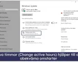 Inställningar för uppdateringar Windows 10 visar hur du ändrar aktiva timmar för att undvika omstarter.