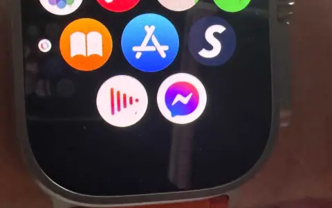 Messenger-ikonen på en Apple Watch, redo att skicka meddelanden.