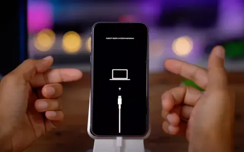iPhone i återställningsläge, redo att starta om telefonen.