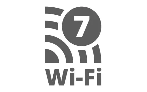 Grå ikon med Wi-Fi-symbol och siffran 7 i en cirkel. Snart är wifi 7 här!