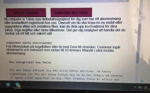 Telia erbjuder delbetalning för abonnemang. Var försiktig med erbjudanden som kan vara en telia faktura bluff.