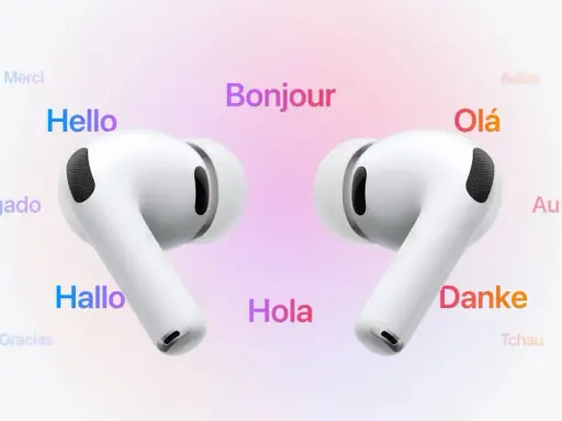 AirPods Pro 2 funktioner: säg hej på alla språk. Hörlurar med brusreducering och transparens för en sömlös ljudupplevelse.