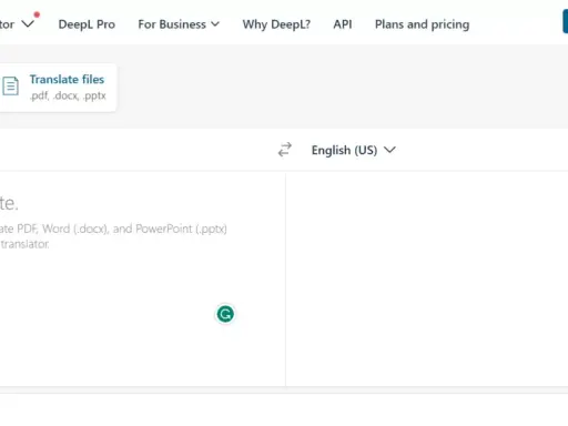 DeepL Translator låter dig översätta text och filer. Använd den för djupgående översättningar av dina dokument.