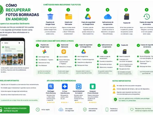Guide för att återställa raderade foton på Android. Visar 6 metoder, inklusive Google Foton, molnlagring och appar. Aktivera säkerhetskopior för att undvika att förlora dina senast raderade minnen.
