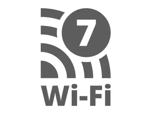 Grå ikon med Wi-Fi-symbol och siffran 7 i en cirkel. Snart är wifi 7 här!