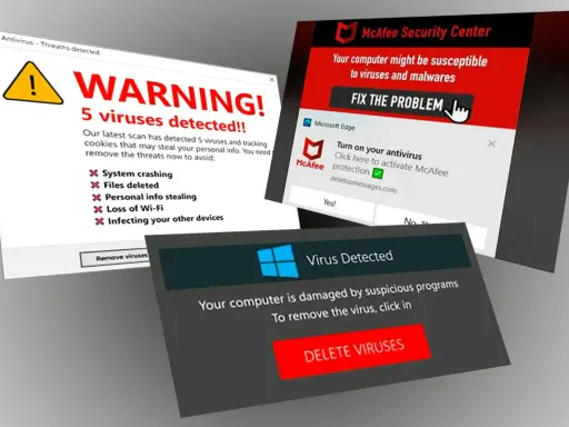 Varning! 5 virus upptäckta. Kontrollera din telefon nu för att undvika systemkrasch, filförlust och identitetsstöld.