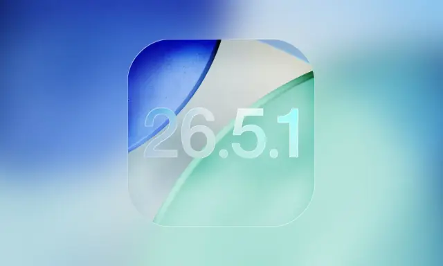 Abstrakt bakgrund med siffrorna 26.5.1, som representerar den senaste uppdateringen iPhone.