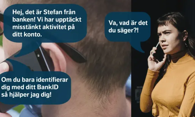 Bedragare kan få tag på telefonnummer via dataintrång eller genom att köpa listor. Här ser vi ett exempel på ett bedrägeriförsök.