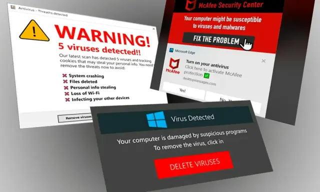 Varning! 5 virus upptäckta. Kontrollera din telefon nu för att undvika systemkrasch, filförlust och identitetsstöld.