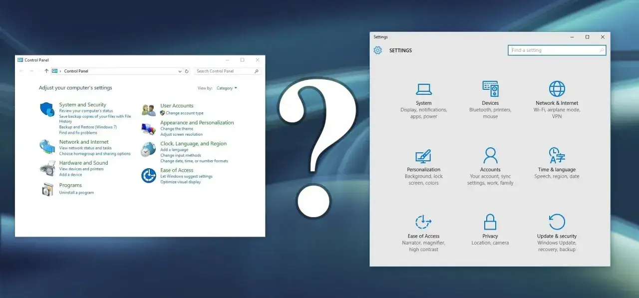 J&auml;mf&ouml;relse mellan gamla Kontrollpanelen och nya Inst&auml;llningar i Windows 10. Vilken &auml;r din favorit?