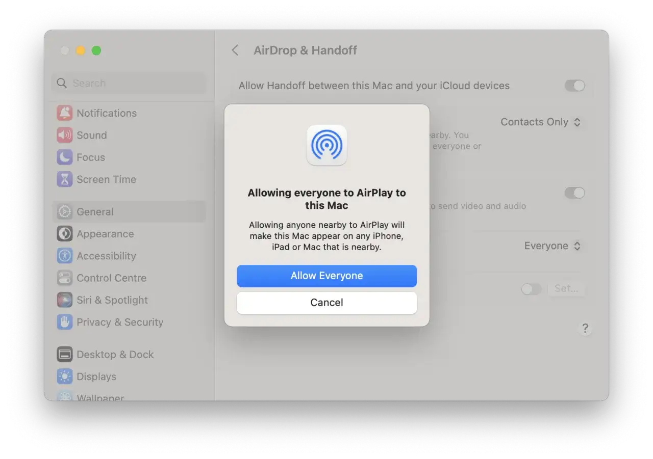 AirPlay funkar inte? Fönstret