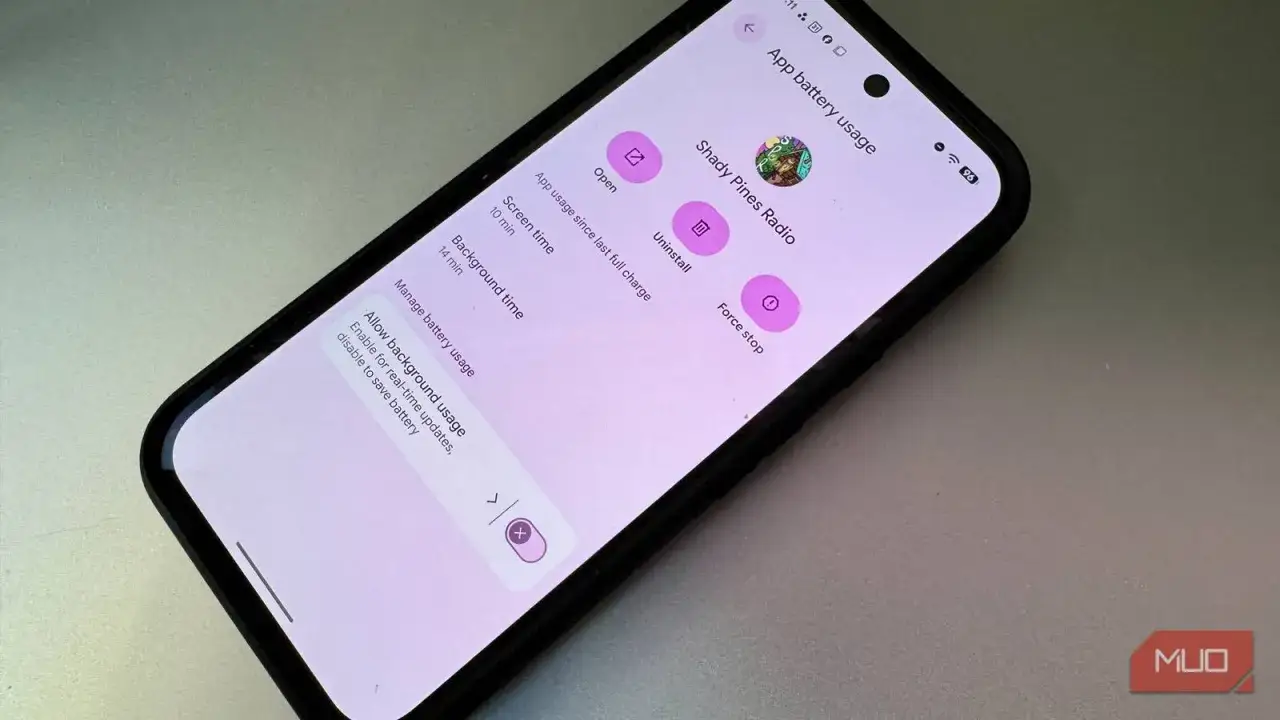 Telefonens sk&auml;rm visar appbatterianv&auml;ndning f&ouml;r 